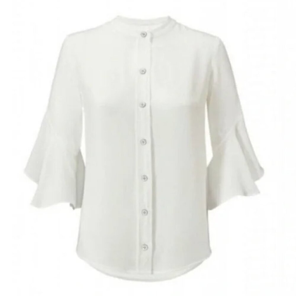 White Cabi button front blouse